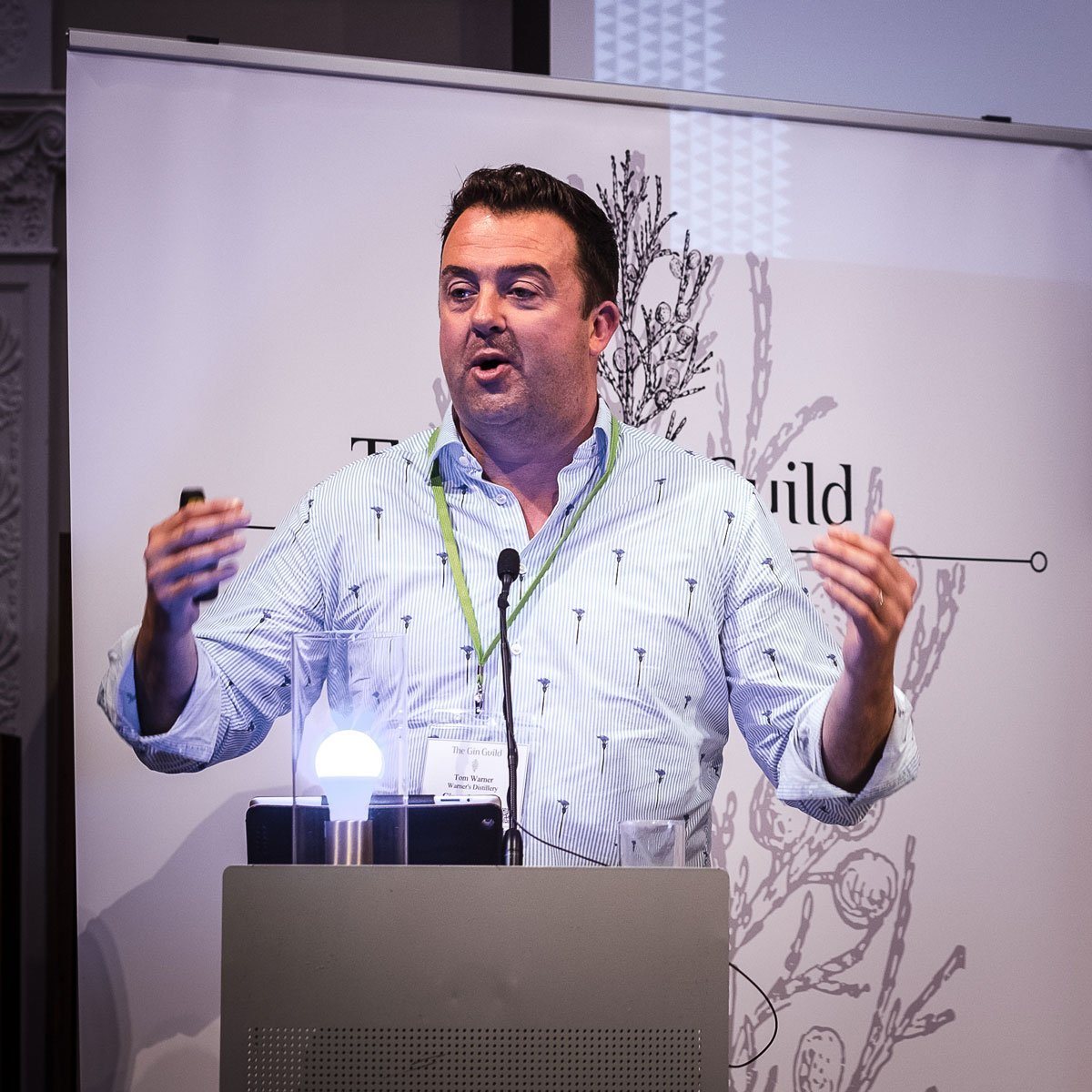 Tom Warner from Warner’s Distillers speaking at Ginposium 2019