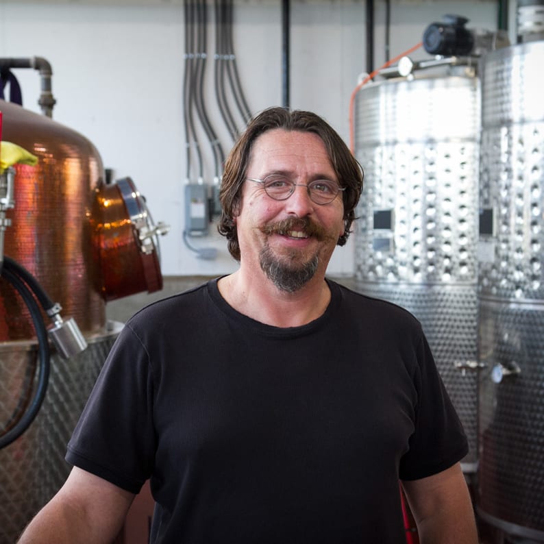 Thomas Steinhart at the distillery